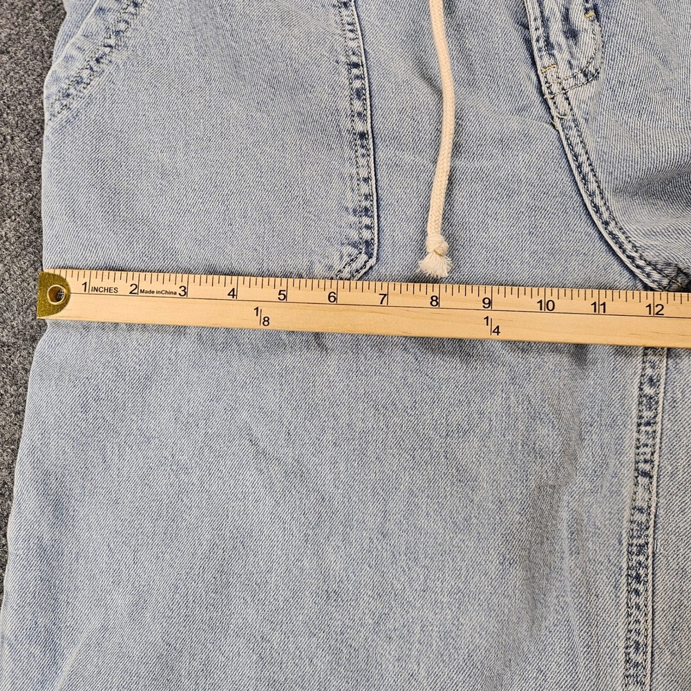 Lucky Brand Womens Light Wash Wide Leg Drawstring Denim Jeans Raw Hem Large - Picture 10 of 12